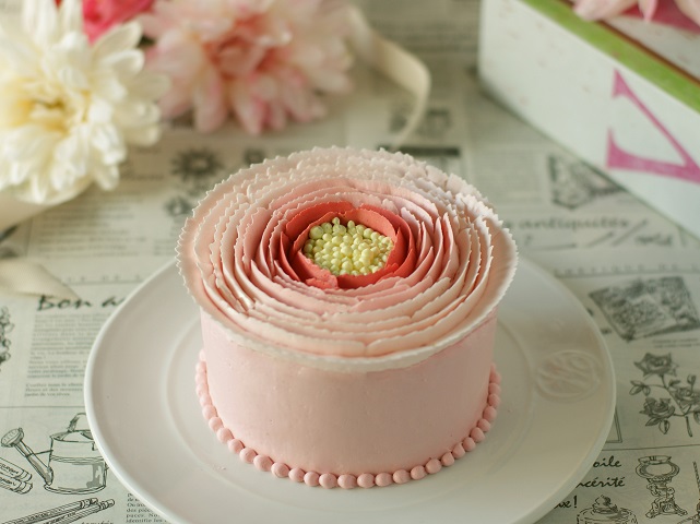 春いっぱいの大きなお花のケーキ Cake Design Hane