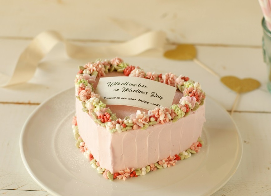 片瀬山c S Libre 2月 バレンタインに贈る ハートのフラワーケーキ レッスンのお知らせ Cake Design Hane