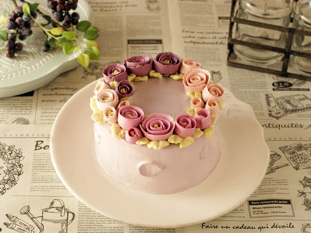 大人カラーのフラワーケーキ Cake Design Hane